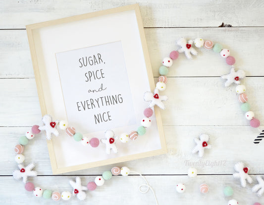 Christmas Felt Garland - Gingerbread