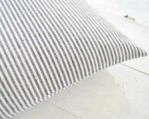 Black Pinstripe Pillow - Black and White Pillow, Stripe Pillow, Black and White Striped Throw Pillow, Decorative Pillow, Farmhouse Pillow