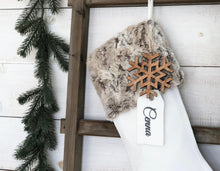 Christmas Stocking- Faux Fur Christmas Stocking, Personalized Christmas Stocking, Masculine Stocking, Christmas Stockings, Tan Dog Stocking