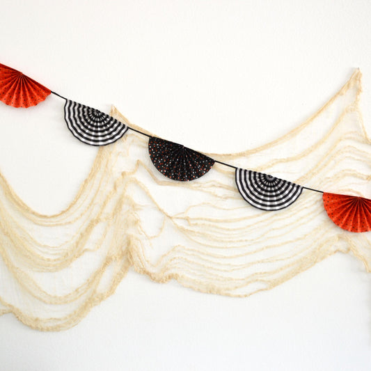 Halloween Paper Fan Bunting Banner