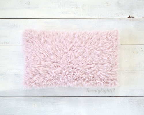 Blush Faux Fur Pillow Cover - Pink Fur Pillow, Fur Pillow, Blush Lumbar Pillow, Blush Pink Pillow, Pink Throw Pillow, Pink Girls Pillow,
