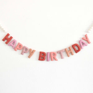 Happy Birthday Garland - Happy Birthday Banner, Pink HAPPY BIRTHDAY garland, Party Garland, Birthday Decorations, Felt Happy Birthday Banner