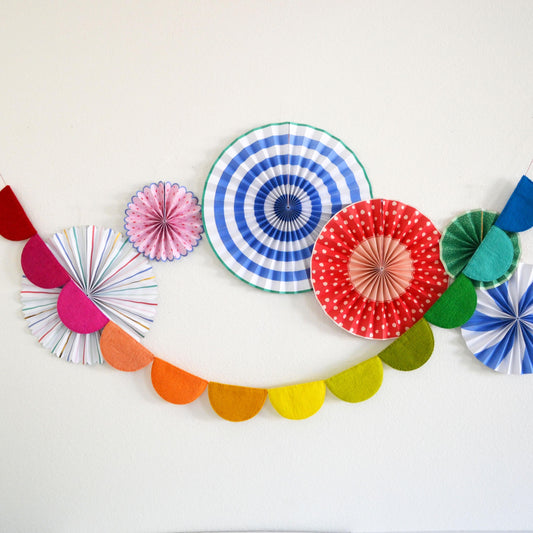 Rainbow Ombré Felt Scallop Banner