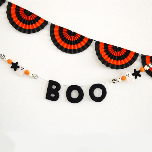 Halloween BOO Banner | Felt Ghost Banner | Felt Ball Garland | Halloween Decor | Felt Ghost Garland | Felt Banner | Halloween Decorations
