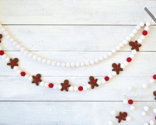 Christmas Felt Garland - Gingerbread