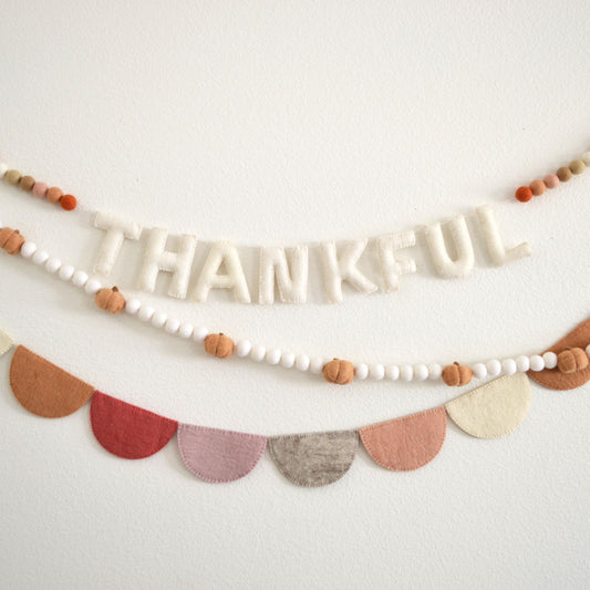 Thanksgiving Garland - Thankful, Fall Garland, Fall Decor, Fall Sign, Fall Felt Garland, Thanksgiving Felt Garland, Thanksgiving Decor