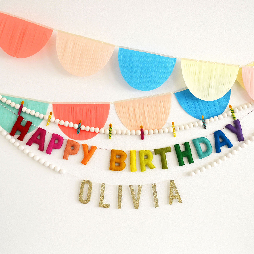 Happy Birthday Banner | Happy Birthday Sign | Felt Garland | Birthday Decoration | Happy Birthday Banner Personalized | Party Decoration