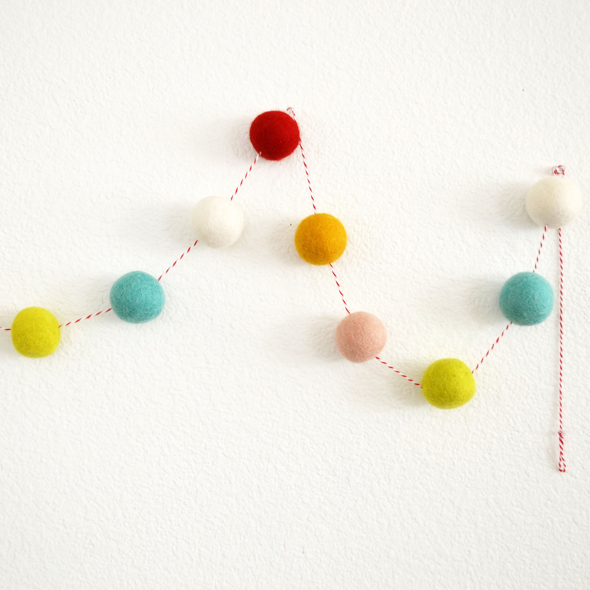 Rainbow Felt Ball Garland with 4cm Felt Balls
