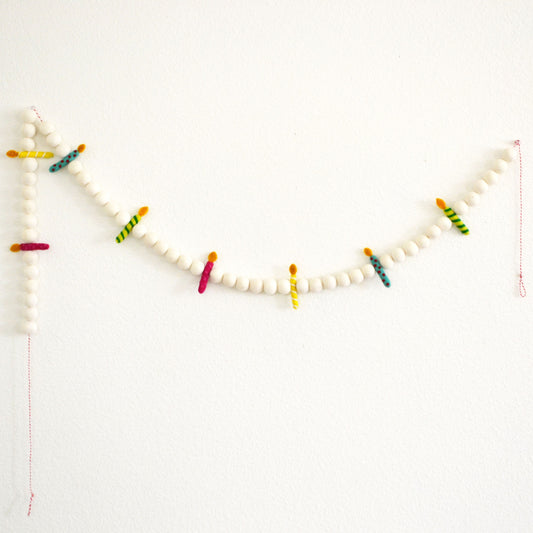 Happy Birthday Banner | Birthday Candle Garland | Birthday Party Decoration | Birthday Candles | Birthday Decor | Felt Birthday Garland