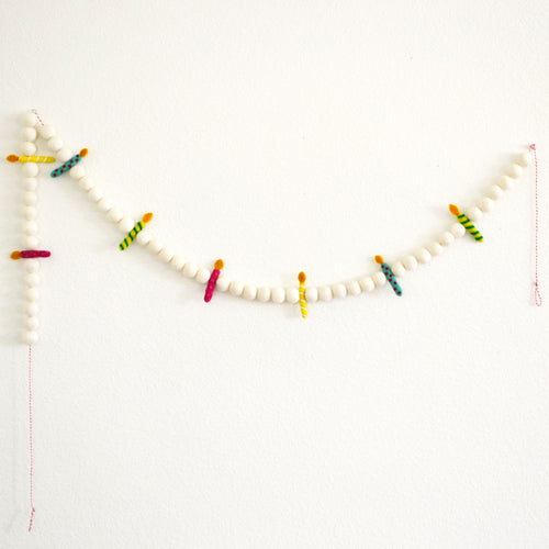 Happy Birthday Banner | Birthday Candle Garland | Birthday Party Decoration | Birthday Candles | Birthday Decor | Felt Birthday Garland