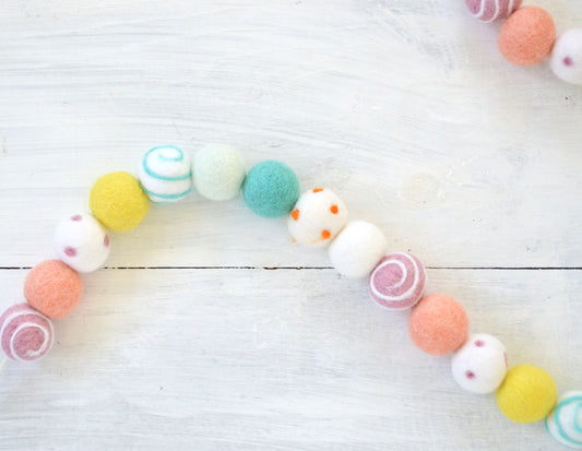 Felt Ball Garland - Spring