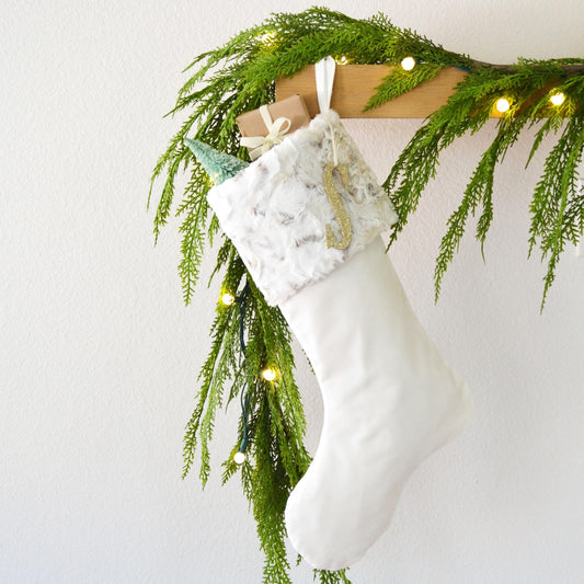 Personalized Christmas Stocking | Faux Fur Christmas Stocking | Neutral Stocking | Woodland Christmas Decor | Christmas Collection