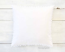 White Pom Pom Pillow Cover -  20" x 20" - White Boho Pillow, Throw Pillow, Pom Pom Pillow Cover, White Pillow, Nursery Pillow, Nursery Decor