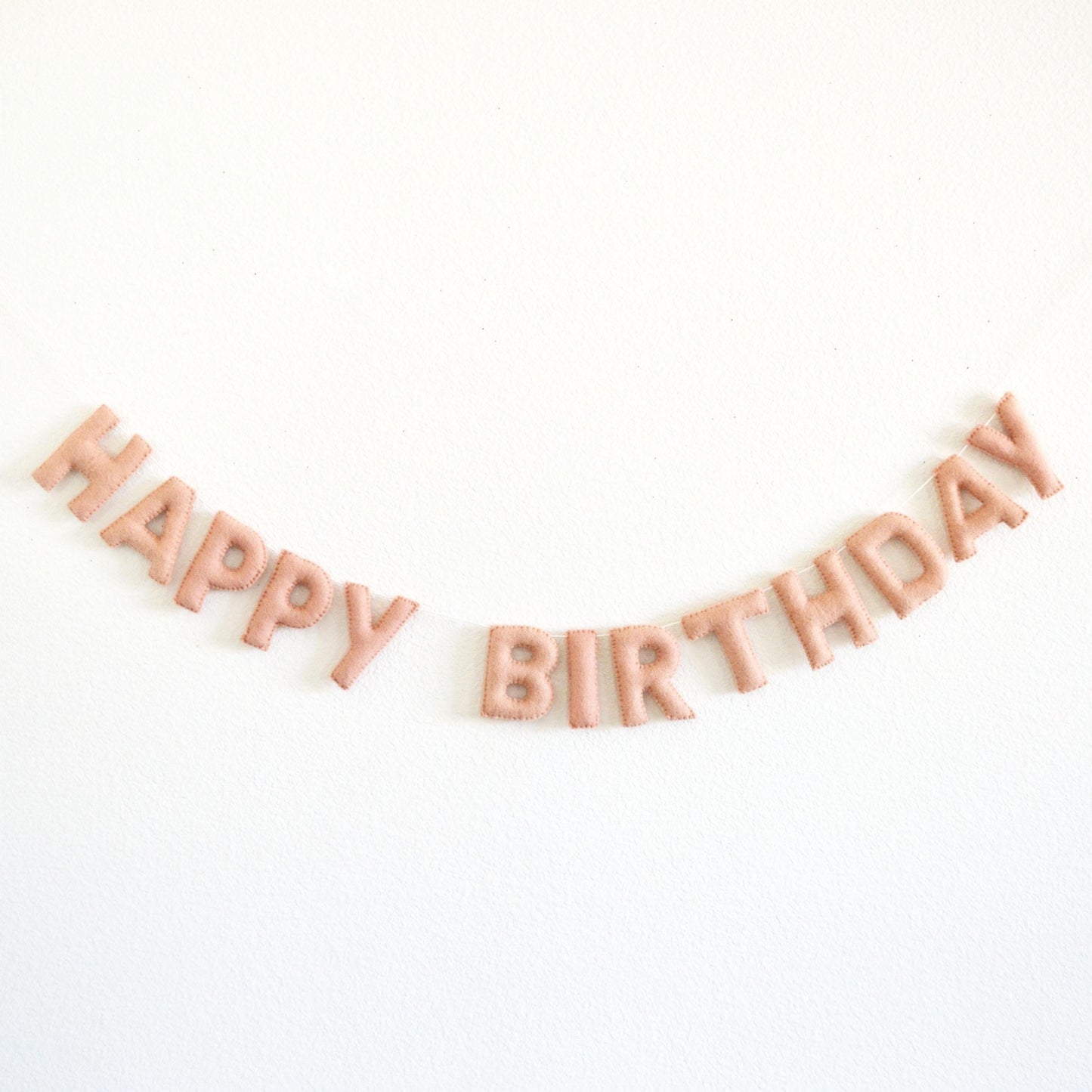 Pink Ombré Felt Ball Garland or Blush Pink Happy Birthday Banner or Hat, Gift & Candle Felt Garland