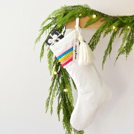 Christmas Stocking- Boho Christmas Stocking, Girls Stocking, Bohemian Christmas Stocking, Personalized Stocking, Rainbow Stocking, Stockings