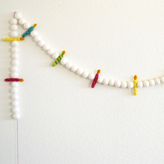 Felt Candles Felt Banner for Birthday Celebration and Parties