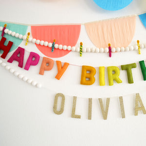 Happy Birthday Banner | Happy Birthday Sign | Felt Garland | Birthday Decoration | Happy Birthday Banner Personalized | Party Decoration