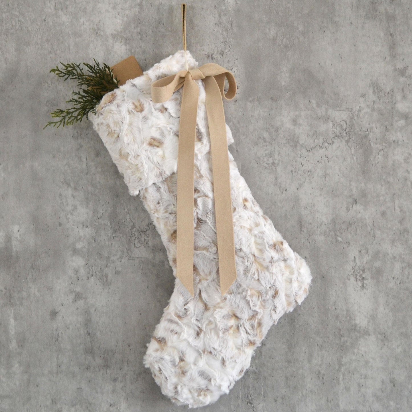Faux Fur Christmas Stockings - Personalized Rustic Cozy Fur Stocking