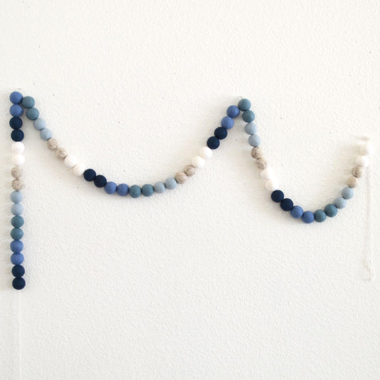 Blue Ombré Felt Ball Garland