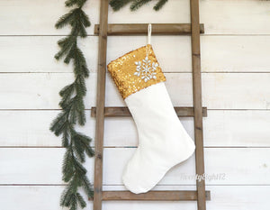 Personalized Christmas Stocking, Christmas Stocking, Stockings, Stocking, Dog Christmas Stocking, Personalized Stocking, Gold Sequin