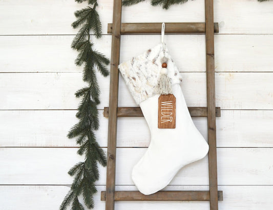 Personalized Christmas Stocking - Handmade Velvet & Faux Fur Stocking