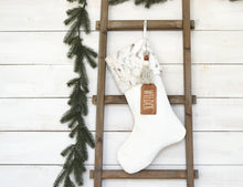 Christmas Stocking- Faux Fur Christmas Stocking, Personalized Christmas Stocking, Masculine Stocking, Dog Stocking, Neutral Fur Pet Stocking