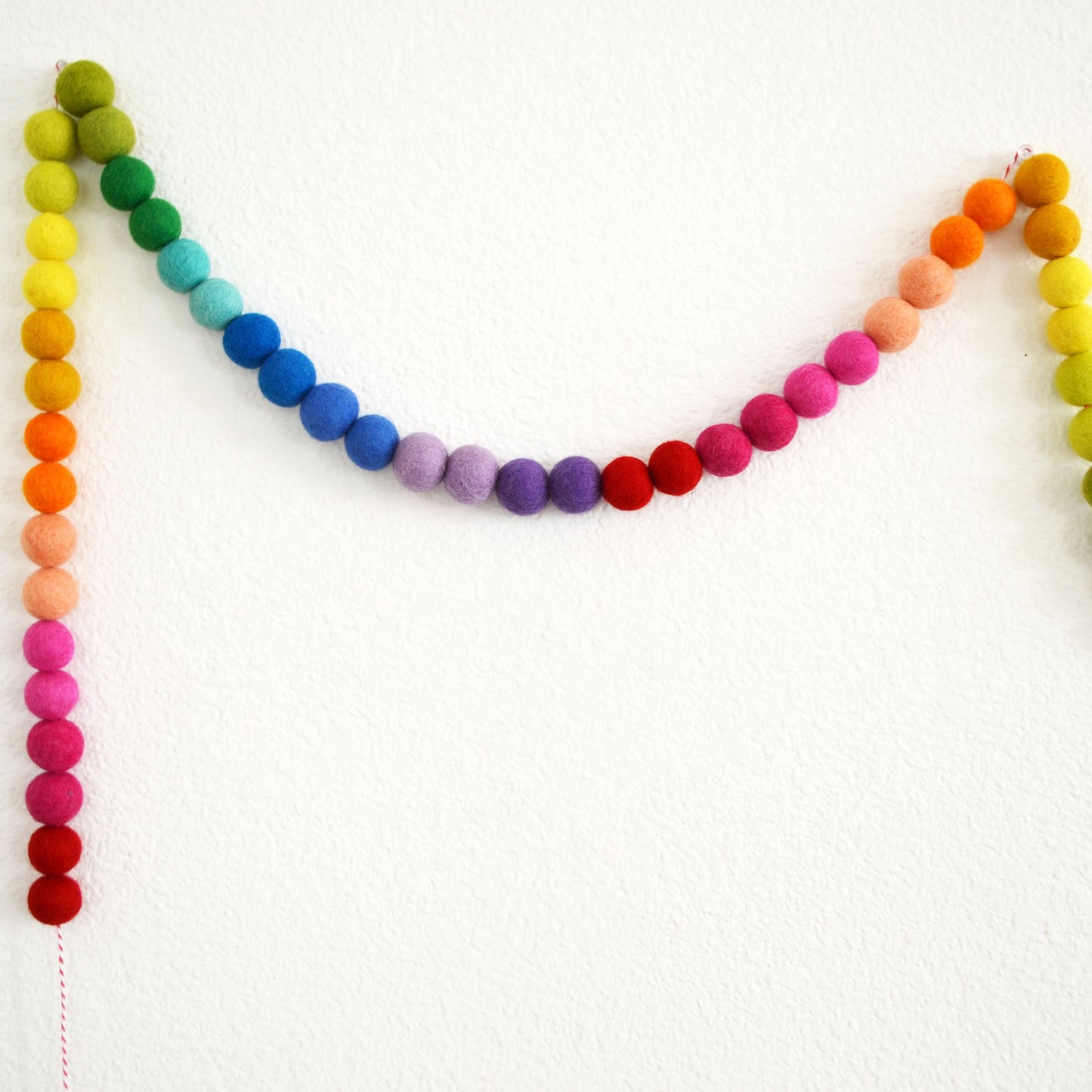 Rainbow Ombré Felt Ball Garland
