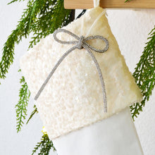 Personalized Velvet Christmas Stocking with Ivory Sequins
