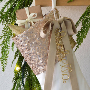 Velvet Christmas Stocking – Luxury Holiday Stocking with Sequins & Embellishment