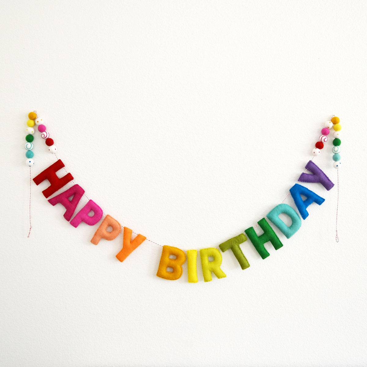 Rainbow Happy Birthday Reusable Felt Banner