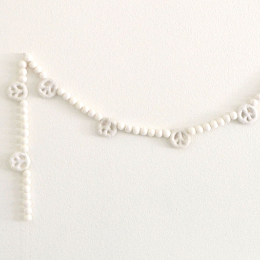 Felt Peace Garland - White Peace