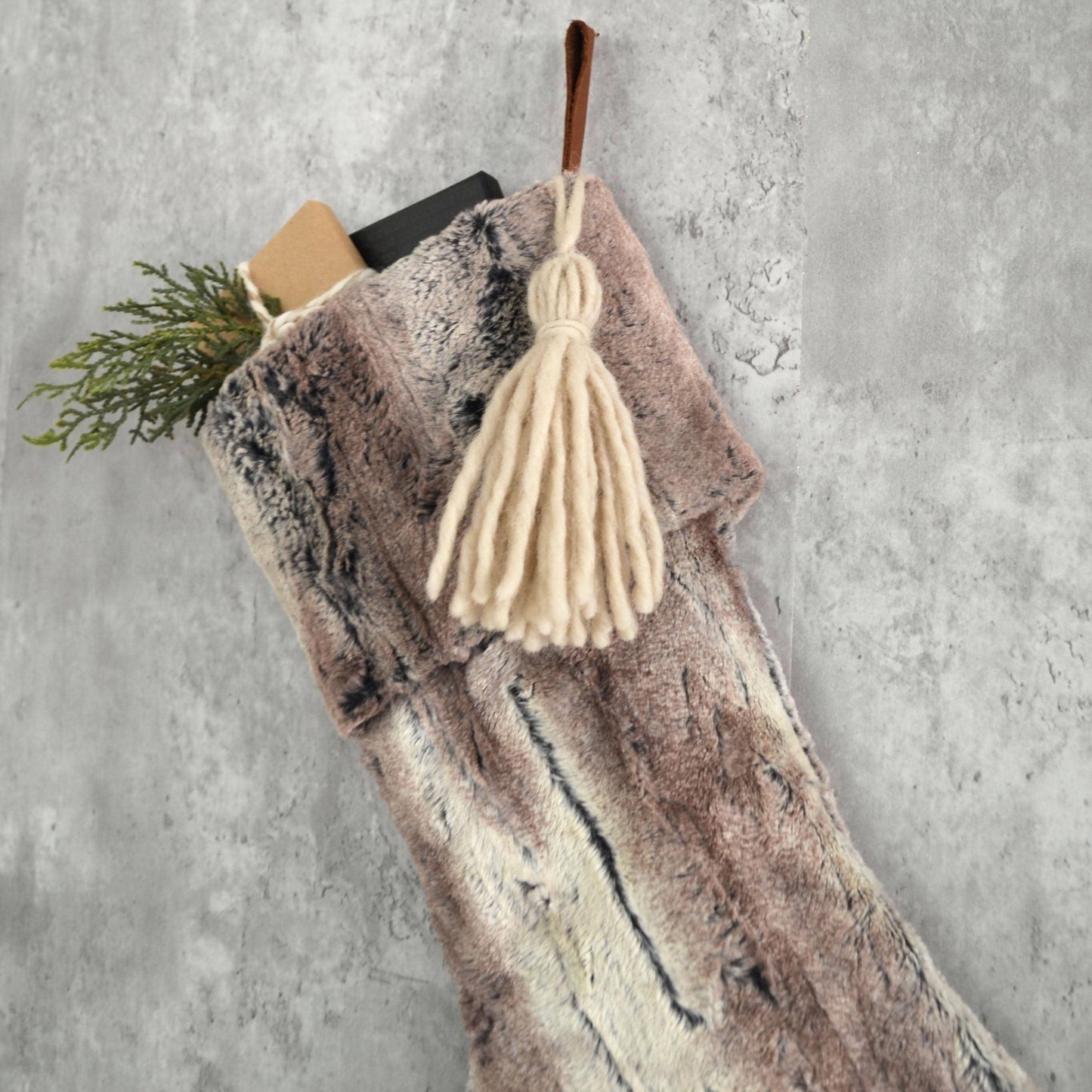 Faux Fur Christmas Stocking – Personalized Masculine Stocking