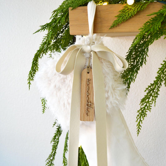 Fur Christmas Stocking- Christmas Stocking, Stocking, Dog Stocking, Kids Stocking, Children's Stocking, Ivory Faux Fur Stocking, Stockings