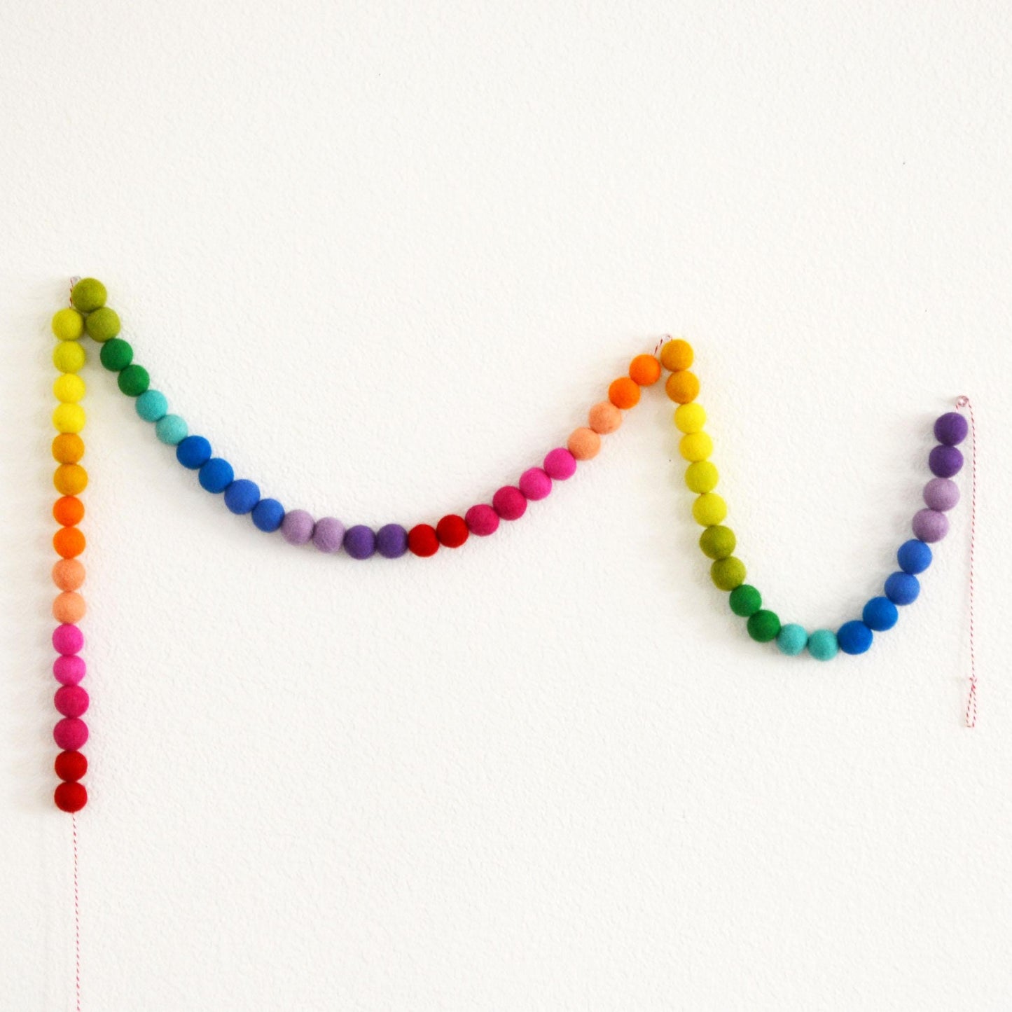 Rainbow Ombré Felt Garland, Happy Birthday Banner and Party Hat Felt Ball Garland Bundle