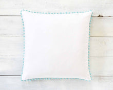 Aqua Blue Pom Pom Pillow Cover -  20" x 20" - Decorative Pillow, Throw Pillow, Pom Pom Pillow Cover, Aqua Pom Pom, Girls Pillow, Kids Decor