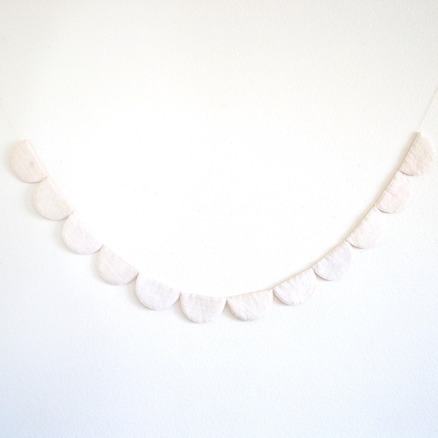 White Happy Birthday Felt Banner or Wood Bead Garland or Felt Scallop Banner