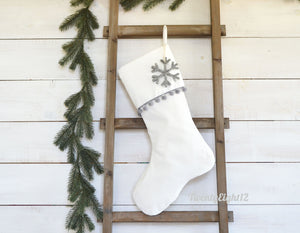 Personalized Christmas Stocking, Christmas Stocking, Stockings, Stocking, Dog Christmas Stocking, Personalized Stocking, Gray Pom Pom