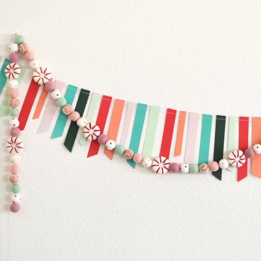Christmas Felt Garland | Christmas Garland | Felt Garland | Peppermint Garland | Christmas Decoration | Holiday Decor | Peppermint Candy