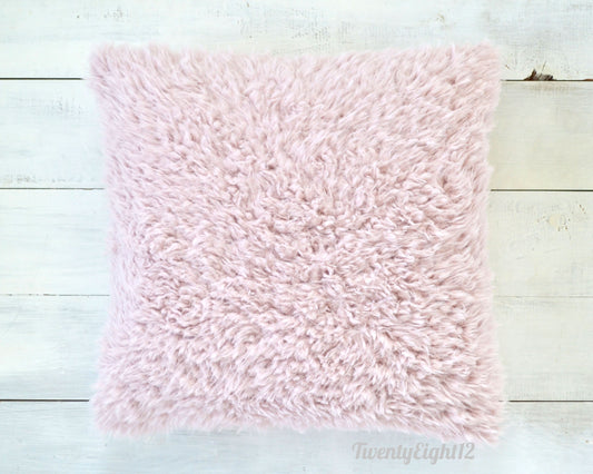 Blush Faux Fur Pillow Cover - Pink Fur Pillow, Fur Pillow, Girls Room Decor, Blush Pillow, Blush Pink Pillow, Nursery Pillow, Pink Pillow