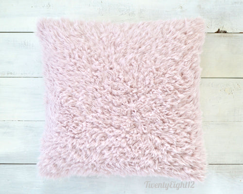 Blush Faux Fur Pillow Cover - Pink Fur Pillow, Fur Pillow, Girls Room Decor, Blush Pillow, Blush Pink Pillow, Nursery Pillow, Pink Pillow