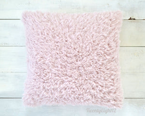 Blush Faux Fur Pillow Cover - Pink Fur Pillow, Fur Pillow, Girls Room Decor, Blush Pillow, Blush Pink Pillow, Nursery Pillow, Pink Pillow