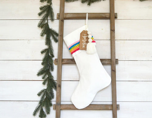 Velvet Christmas Stocking - Handmade Bohemian Girls Stocking, Luxury Soft Velvet Holiday Decor
