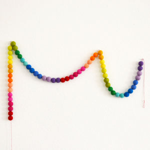 Rainbow Felt Ball Garland | Rainbow Banner | Rainbow Party Decor |  Ombré Rainbow Garland | Birthday Banner | Felt Ball Rainbow Garland