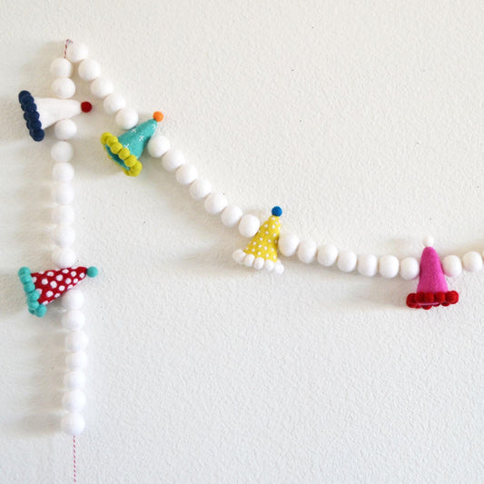 Birthday Banner Felt Birthday Party Hat Kid Birthday Party Felt Garland Happy Birthday Banner Felt Ball Garland Birthday Party Decor For Her