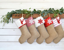 Striped Christmas Stocking - Red and White Striped Stocking, Christmas Stocking, Kids Stocking, Personalized Christmas Stocking, Stockings