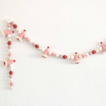 Pink Party Hat Felt Garland with Colorful Felt Balls