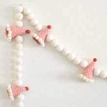 Pink Party Hat Felt Garland with White Felt Balls