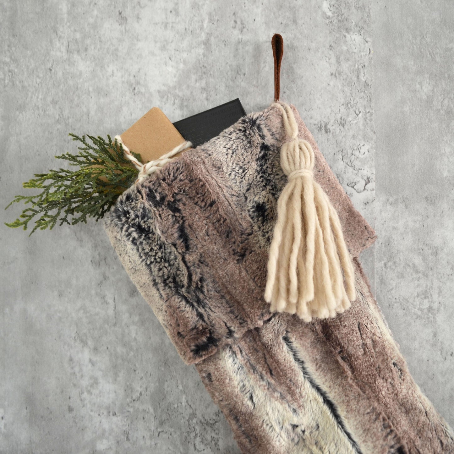 Faux Fur Christmas Stocking – Personalized Masculine Stocking