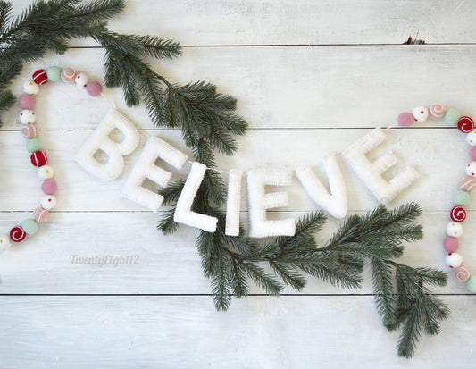 Christmas Felt Banner - BELIEVE