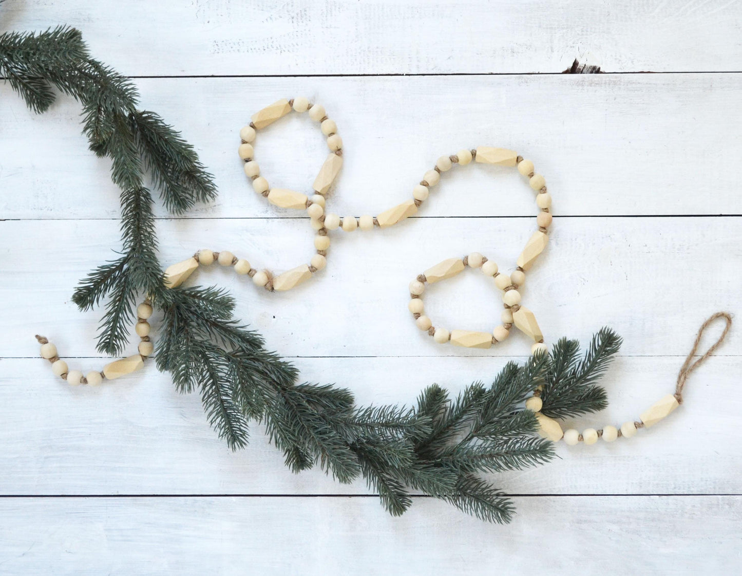 White Happy Birthday Felt Banner or Wood Bead Garland or Felt Scallop Banner